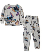 Disney Pajama Set Girls 4 White Lilo  Stitch Halloween Long Sleeve Lightweight