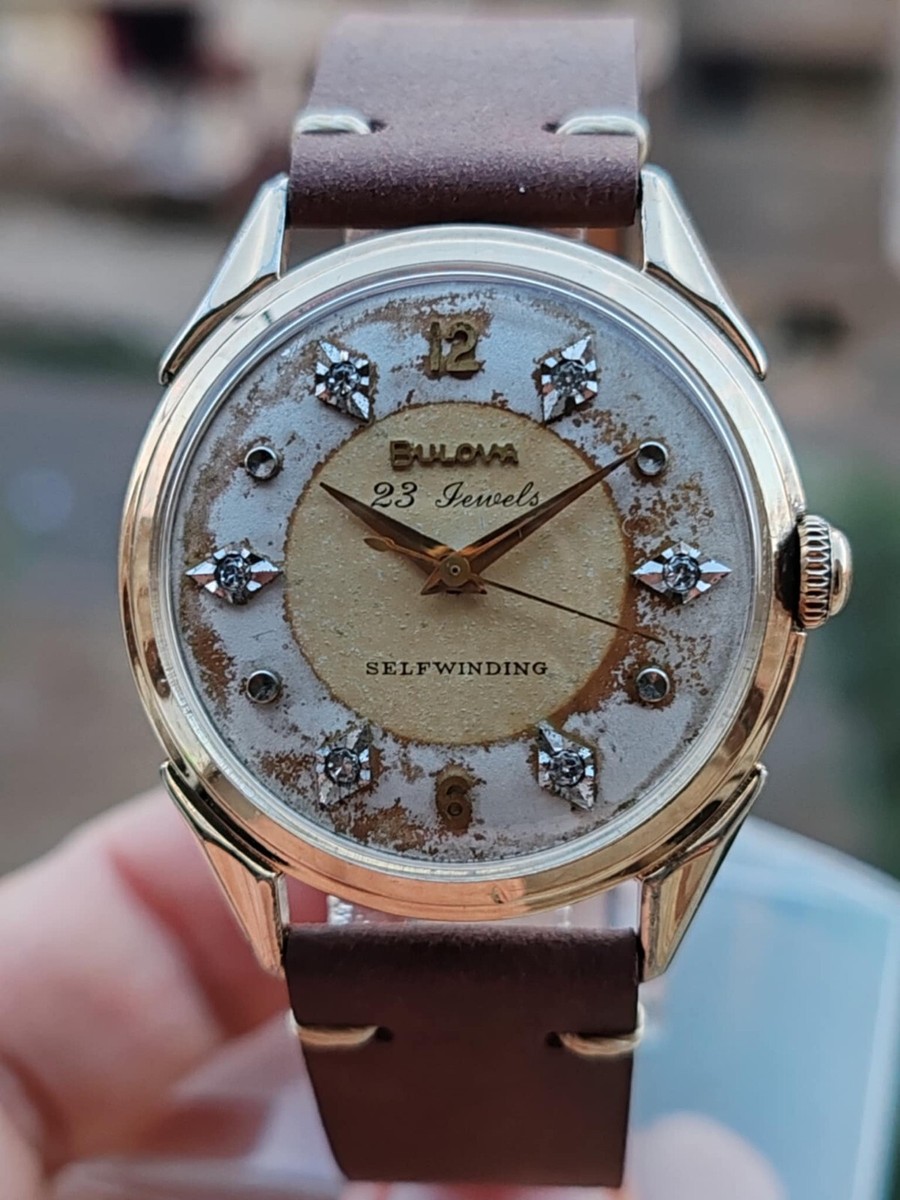 Bulova Self winding 23 Jewel 10K Gold Filled Case Diamond Dial | eBay