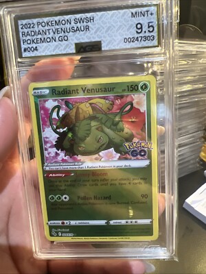 shiny venusaur pokemon go card Radiant Venusaur 004/078 Pokémon GO Holo Rare Pokémon 2022 AGS 9.5 Mint  🔥🔥🔥