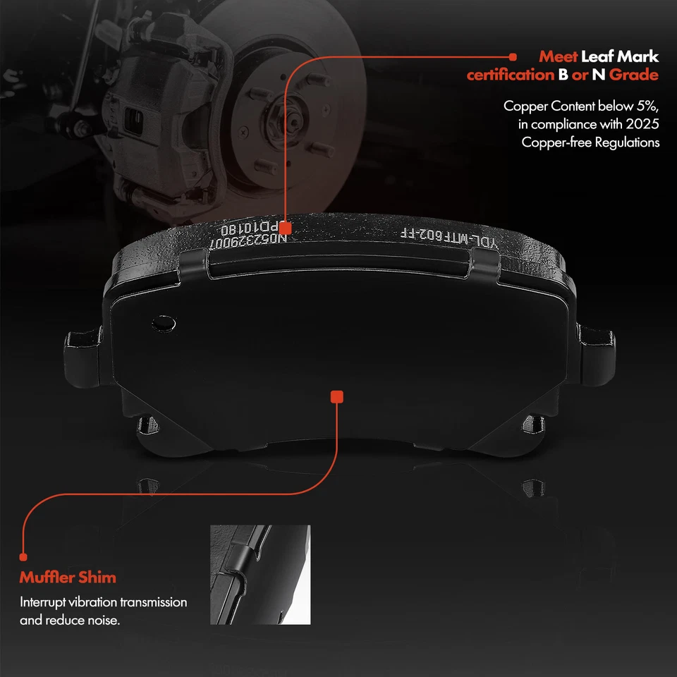 Rear Disc Brake Rotors & Ceramic Brake Pads for Volkswagen Transporter 2010-2019 - Image 4 of 4