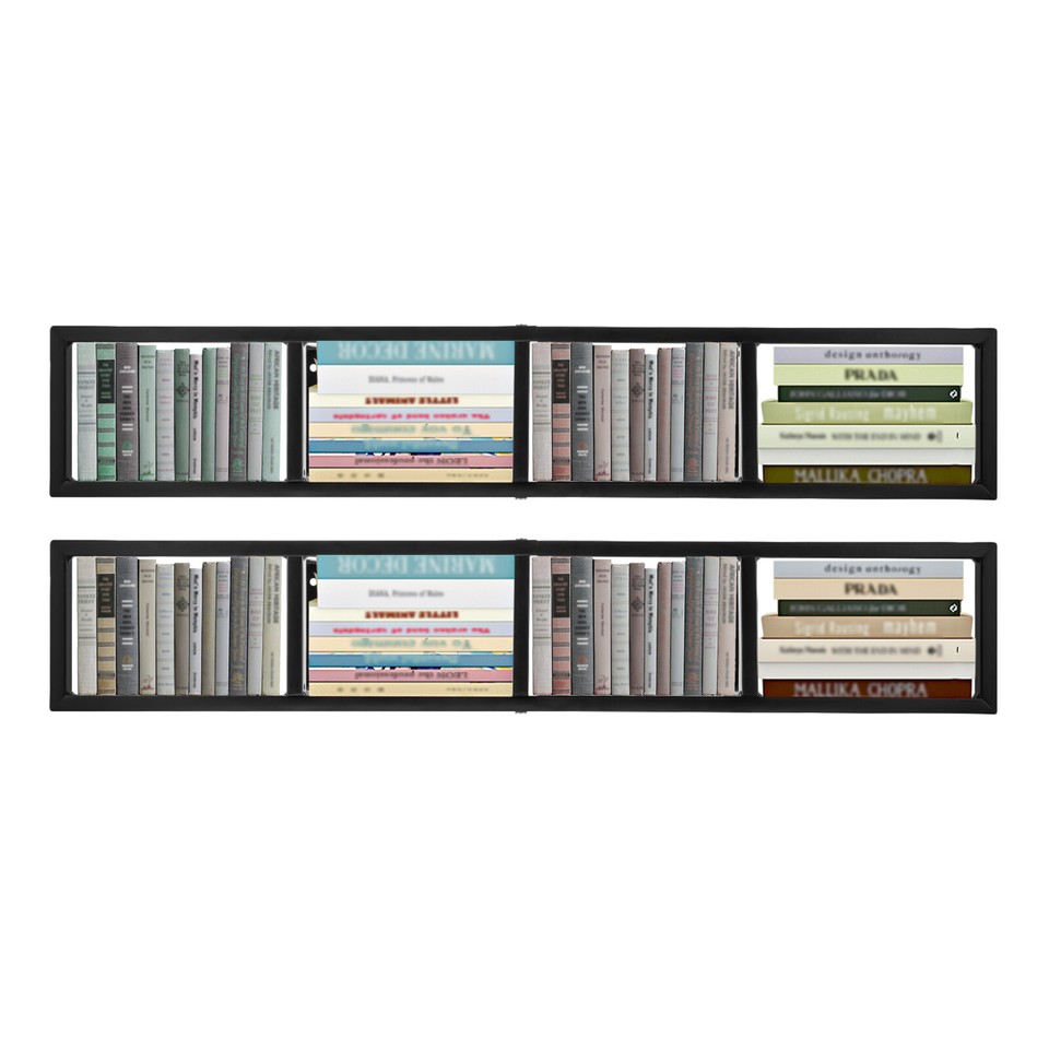 2x Floating Shelf Wall-Mounted CD DVD Rack Media Storage Rack Organizer ...