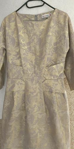 Gr 34/36 Designer Cocktail Kleid Gold ausgefallen schön neuwertig Maße beachten - Bild 2 von 6