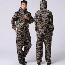  Men's Camo Work Loose Hooded Dungarees Overalls Jumpsuit Pants Rompers Trousers