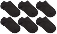 Little Boys' School Uniform Low Cut Seamless Sock 6 Pack Black 7-8.5