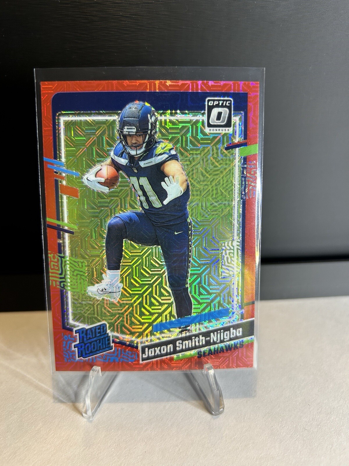 💥2023 Optic Jaxon Smith-Njigba Rated Rookie Red Mojo Prizm SSP RC💥