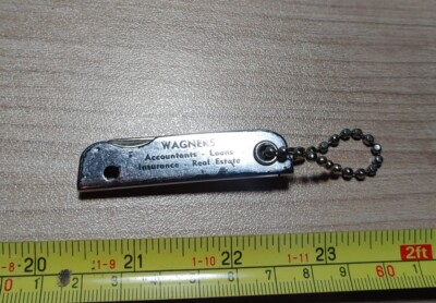 Vintage Wagners Accountants Real Estate Advertising Pocket Knife Bottle Opener