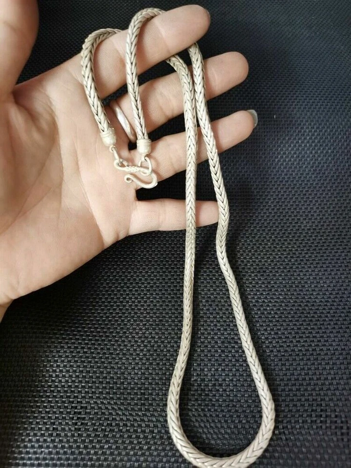 Cool Exquisite Chinese tibet silver handmade Weave Necklace Bracelets gift - Image 3 of 4