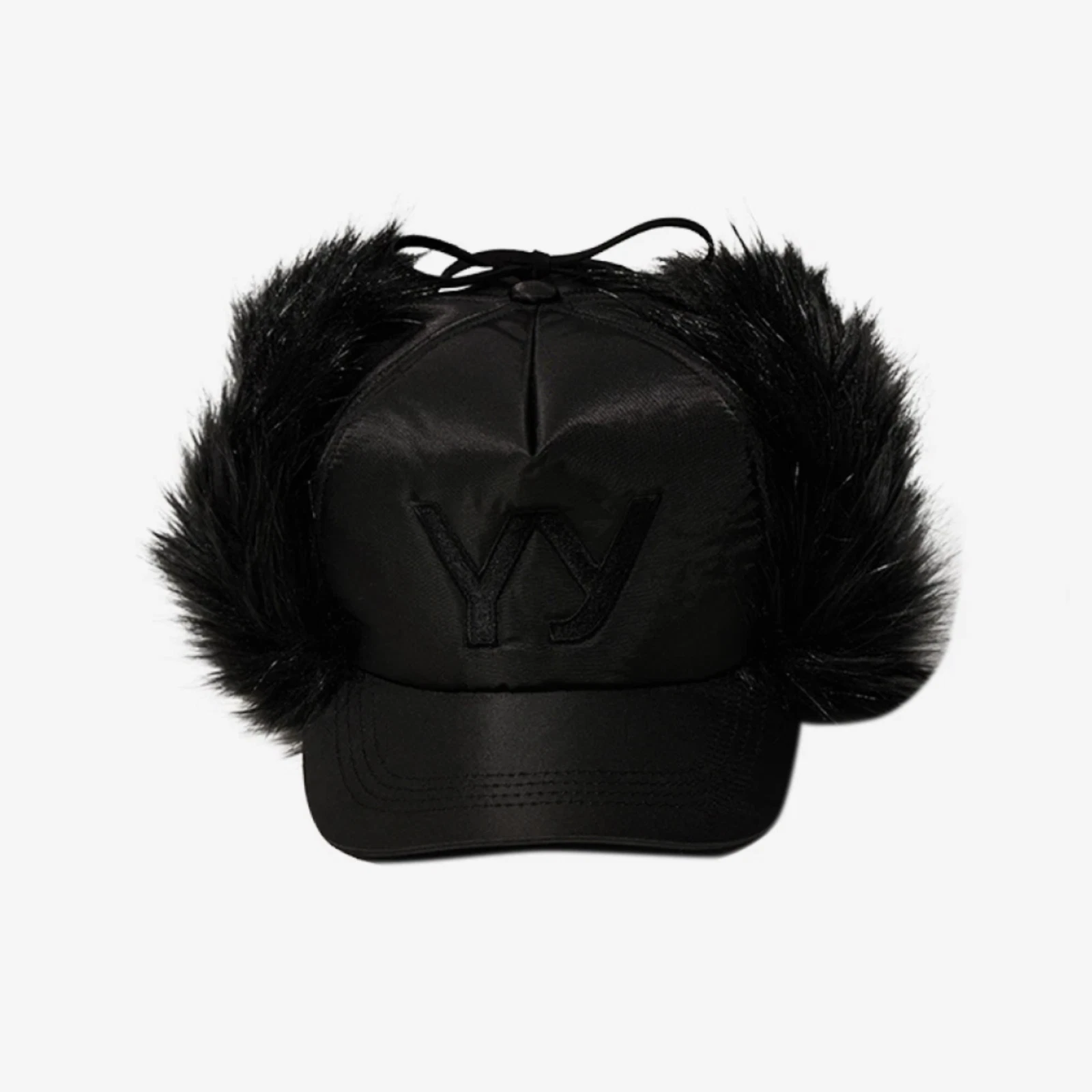 Open Yy Faux Fur Earflap Cap Black /