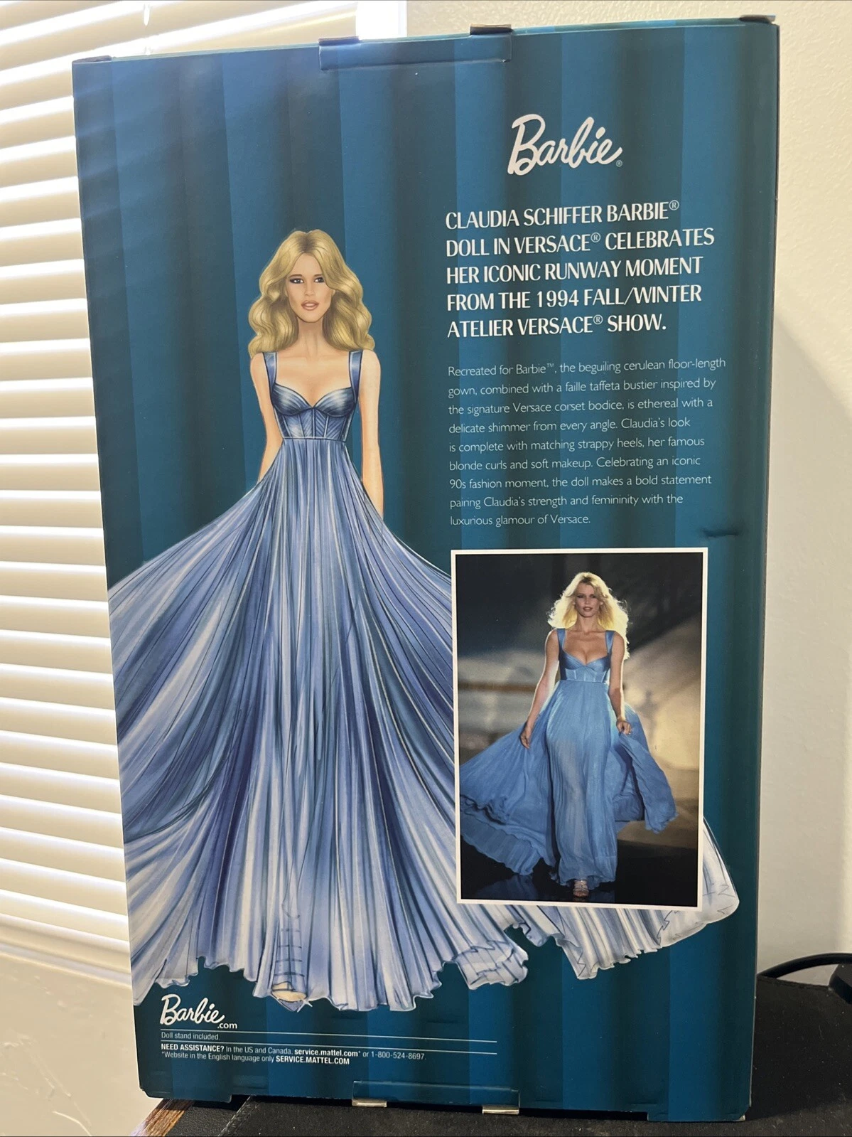 NUOVO**Mattel Barbie Signature Supermodel Claudia Schiffer in Versace abito bambola