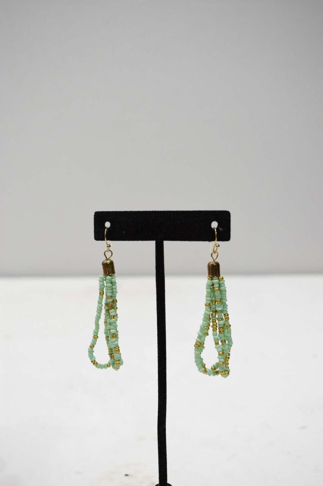 Earrings Mint Green Loop Beaded Earrings