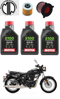 Kit Tagliando Motul 10W50+FiltrI Olio Aria per Benelli IMPERIALE 400 2019 2020