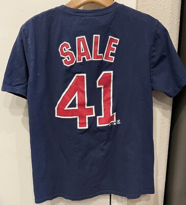 Majestic Boston Red Sox Chris Sale No 41 Jersey T-shirt Blue Youth - Technical View