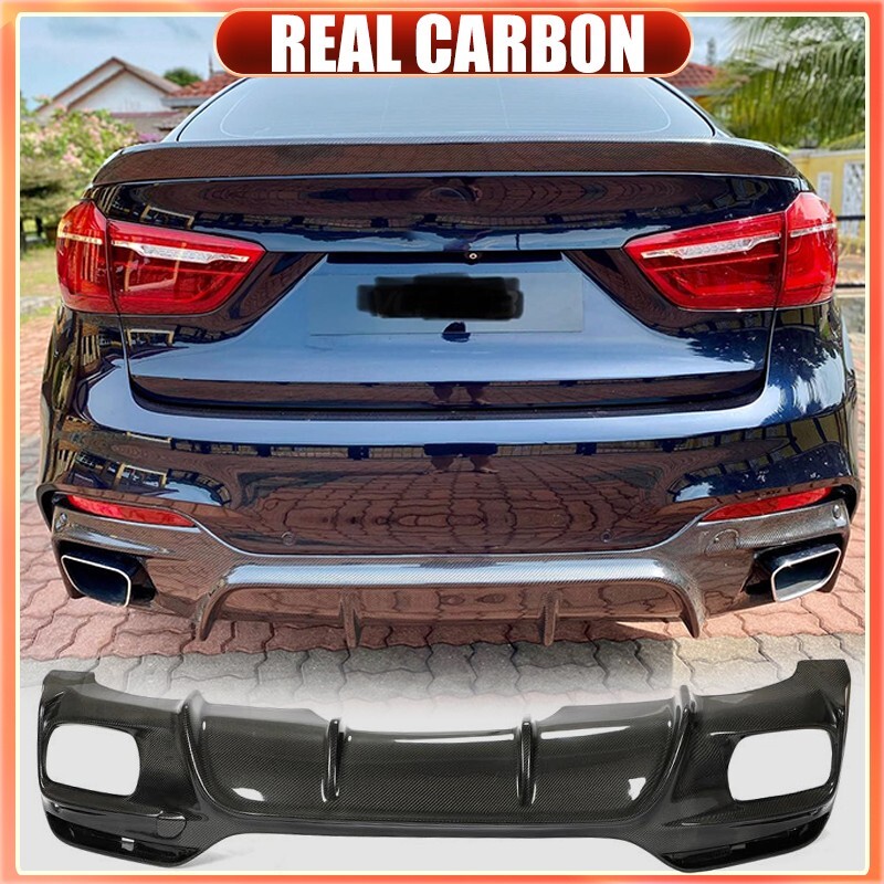For BMW X6 F16 M-Sport M-Tech 14-19 REAL CARBON Rear Bumper