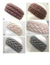 Multiple colors cashmere hand knit handmade headband head wrap ear unisex women