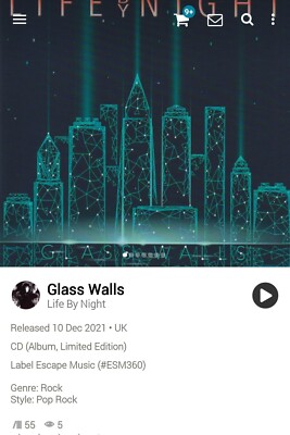 Life By Night ~ Glass Walls #42 CD '21 Hi-Tech AOR MelodicRock *Limited To 1000*