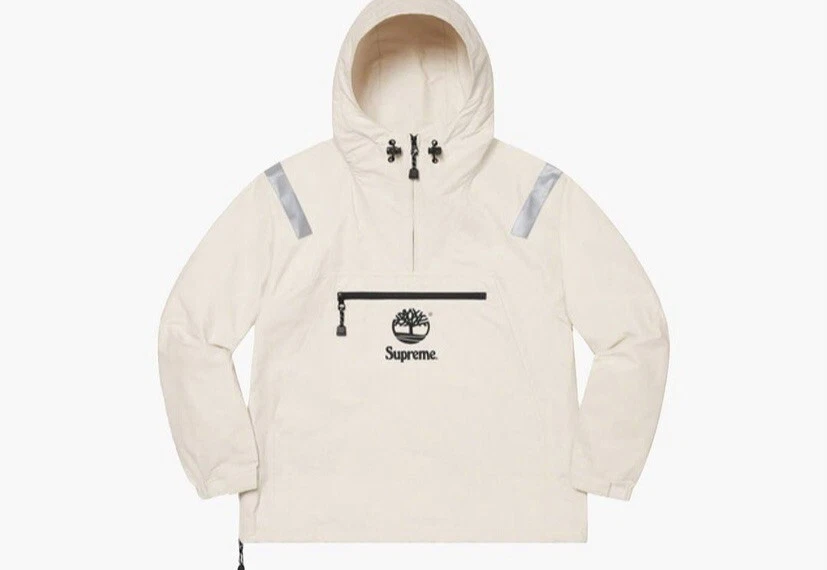 Supreme x Timberland Reflective Taping Anorak White Size Medium SS21