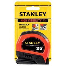 STANLEY LeverLock 25 ft. L X 1 in. W Compact Tape Measure