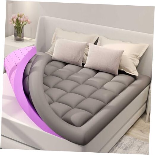 Dual Layer 4 Inch Memory Foam Mattress Topper Size, 2 Inch Gel King Black