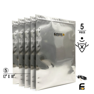 Faraday 5 PC X-Large Laptop NEST-Z 7.0 mil Faraday 5-layer EMP Bags 12'' x 18''