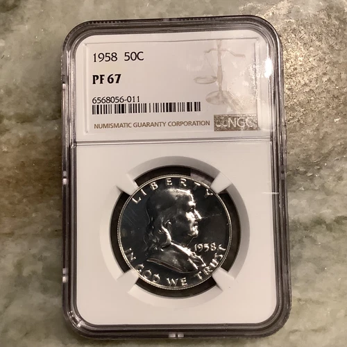 1958 Silver Proof Franklin Half Dollar PF67