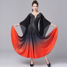 Latin Ballroom Dance Dress Modern Salsa Waltz Standard Long Dress J068 2 Colors