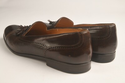 Mezlan Havana Brown Leather Cap Toe Tassel Loafer Dress  display picture 3