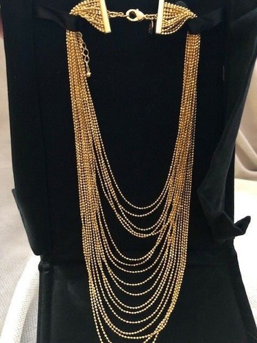 multi strand goldtone necklace NIB | eBay