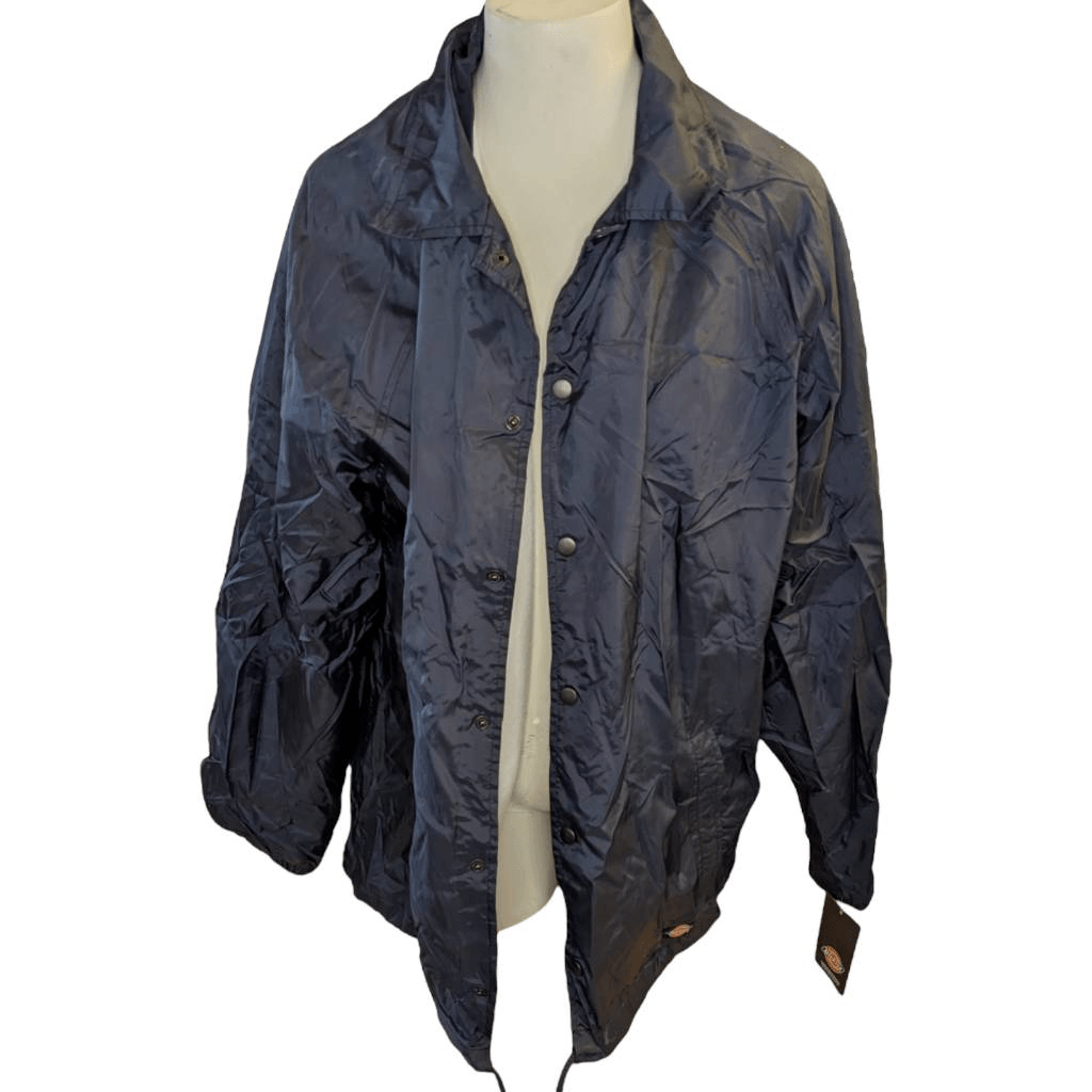 Dickies Men's Nylon Jacket Snap Front Sz Large NWT Black Water Resistant  76242
