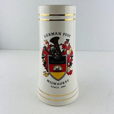 German Fest Milwaukee Commerative Ceramic Beer Stein 10 Year Anniversary Limited