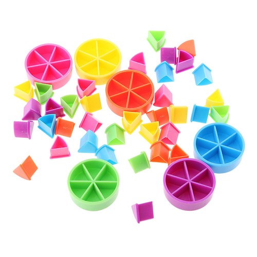42Pcs Trivial Pursuit Replacement Game Pieces Pie Wedges for Math Fractions - Picture 8 of 8