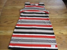 Calvin Klein Multicolor Stretch Sleeveless Striped Pencil Dress - Size 14 Red