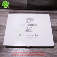 Aganorsa Leaf Aniversario Maduro Empty Wood Cigar Box 9" x 7.25" x 1"