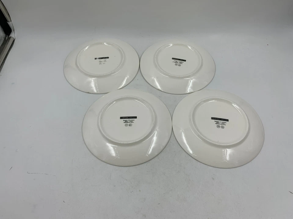 Everyday Simplicity Ceramic 7.5in White Plate Set of 4 BB01B41026 - Image 3 of 4