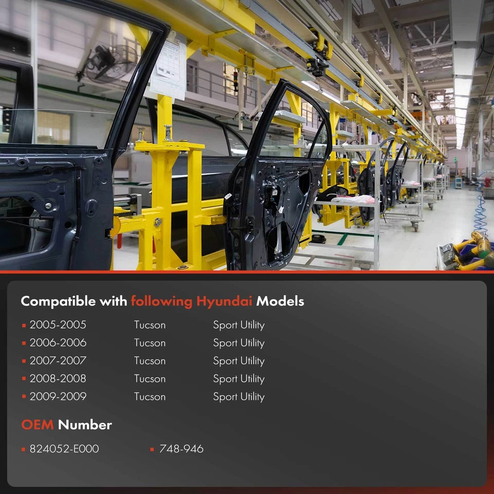 Regulador de janela de energia com painel e motor para Hyundai Tucson 2005 2006 2007-2009 - Imagem 3 de 4