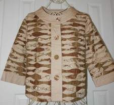 New Women's Life Style Button Front Bohemian Jacket Coat Top Size M