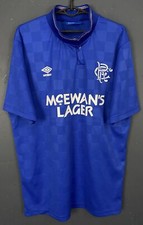 RETRO REPLICA MEN GLASGOW RANGERS 1988/1989 SOCCER FOOTBALL SHIRT JERSEY SIZE XL