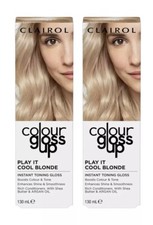 2 x Clairol Colour Gloss Up Play It Cool Blonde Instant Toning Gloss 130ml