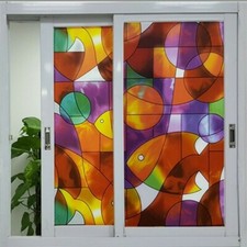 3D Geometrico Statica Pellicola Finestra senza Colla Vetro Adesivo Opaco Privacy