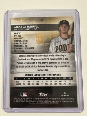 2024 Topps Stadium Club Chrome Jackson Merrill RC #50 San Diego 