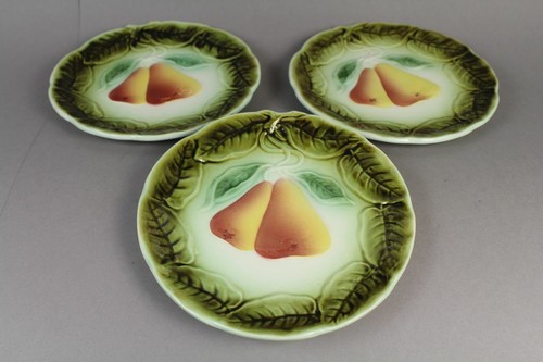 3 Vieux Céramique Assiette - Corbeille de Fruits - Ampoule Décor - Ø Par Env. 17 - Photo 11 sur 12