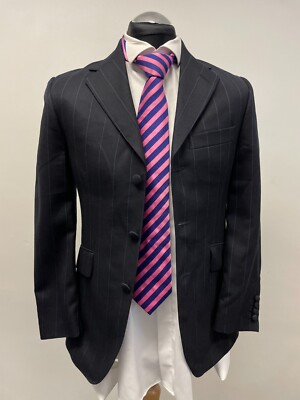 GIEVES HAWKES JUNGEN ANZUG JACKE/BLAZER REINE WOLLE IN MARINE GR. 13/14 Y. NEUWERTIG(0325)
