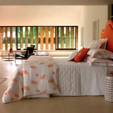 NWT NEW Yves Delorme Sudare Safran King Flat Sheet 106x116"