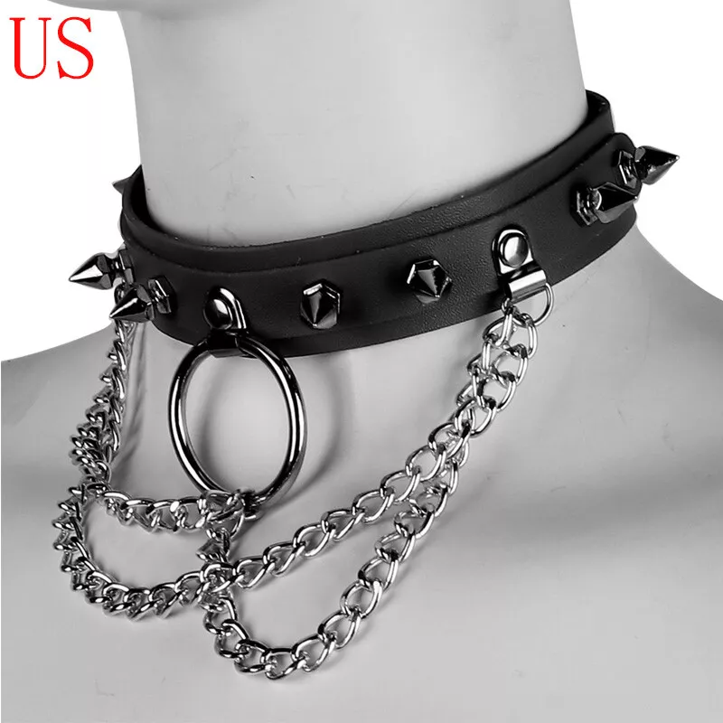 1pc Black Leather Choker Necklace for Women, Punk Goth Chokers Necklace Adjustable Gothic Pendant Choker Gifts, Women's, Size: 47 cm