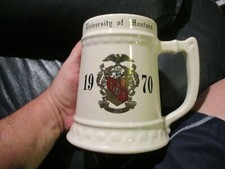 UNIVERSITY OF MONTANA GRIZZLIES VINTAGE 1970 ' BOB ' CERAMIC STEIN MADE IN USA