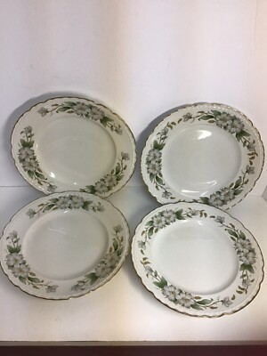 EMBASSY USA VITRIFIED CHINA DOGWOOD GOLD RIM 4 BREAD & BUTTER PLATE 6 1/4 '' X4