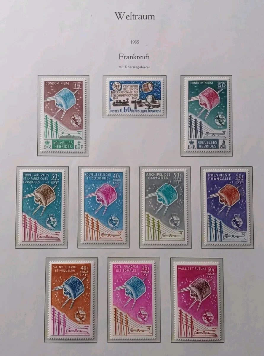 FRENCH COLONIES 1965 MNH ITU SATELLITE COMPLETE SET + FRANCE VF** OMNIBUS ISSUES