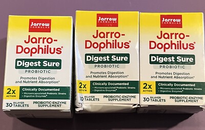 3X Jarrow Formulas Jarro-Dophilus, Digest Sure Probiotic, 30 Tablets