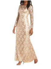 Eliza J Formal Event Maxi Dress Size 2 Champagne Gold Gala Ball Embellished