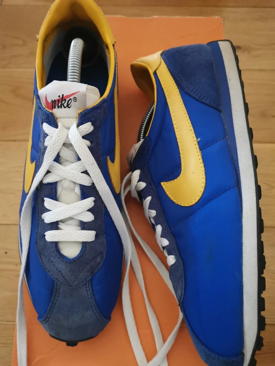 Mens nike waffle trainers royal blue medium yellow UK9 RARE 102073