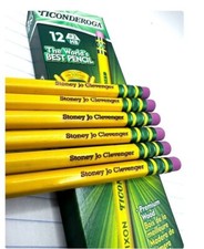  12 Back To School  Personalized Ticonderoga Pencils  Engraved Pencils
